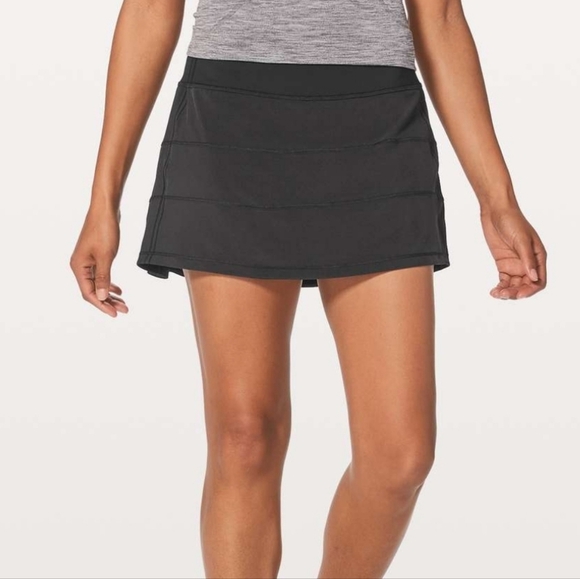 Lululemon Pace Rival MR Skirt Long 3.5” Liner Luxtreme Black Size 8 TVLM 86674 - Picture 1 of 8